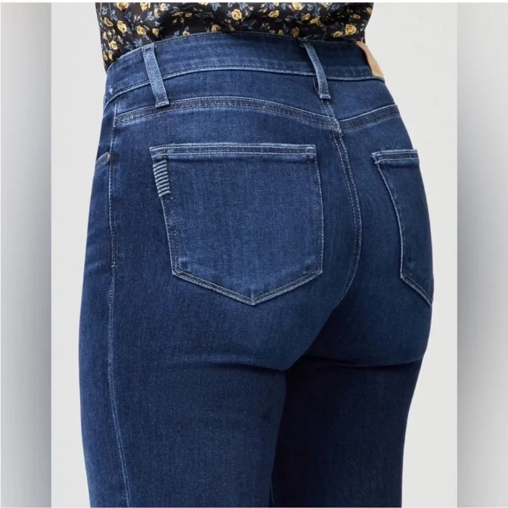 PAIGE Genevieve Dark Blue Flare Jeans,like New, sz 32 - Picture 4 of 12